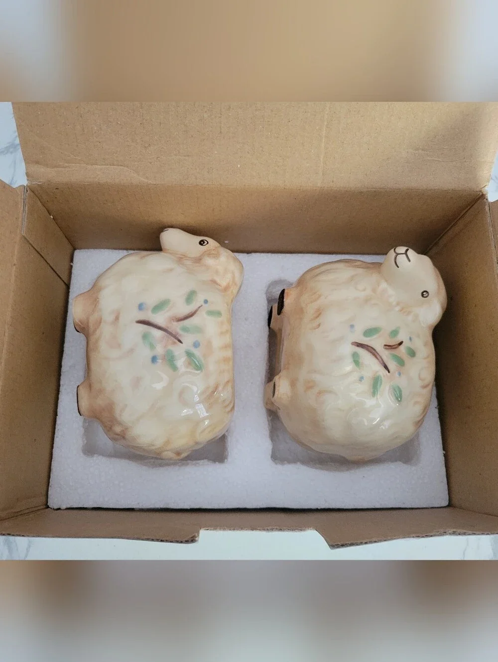 PartyLite Country Comfort Cream Ceramic Sheep Cottagecore Tealight Holders - Picture 3 of 4